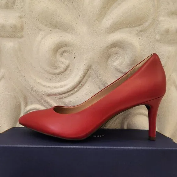 Rockport Total Motion 75mm Pointy Toe Pumps. Red. NIB. Size 8.5. Leather - Picture 2 of 12
